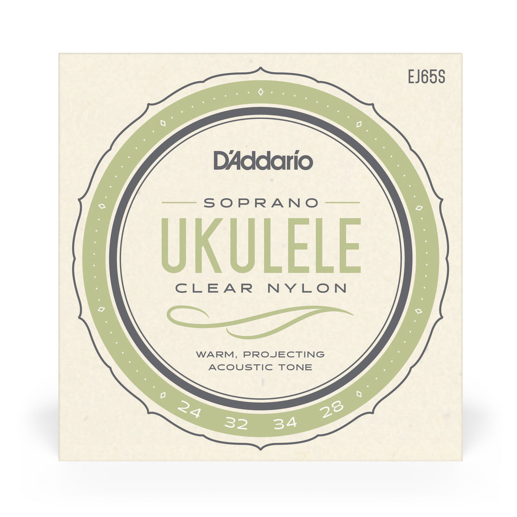 D'Addario EJ65S Soprano Ukulele Clear Nylon Strings