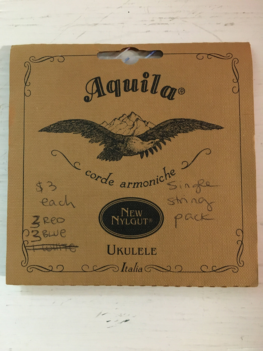Single Strings - Aquila New Nylgut 3 red, 3 blue single strings