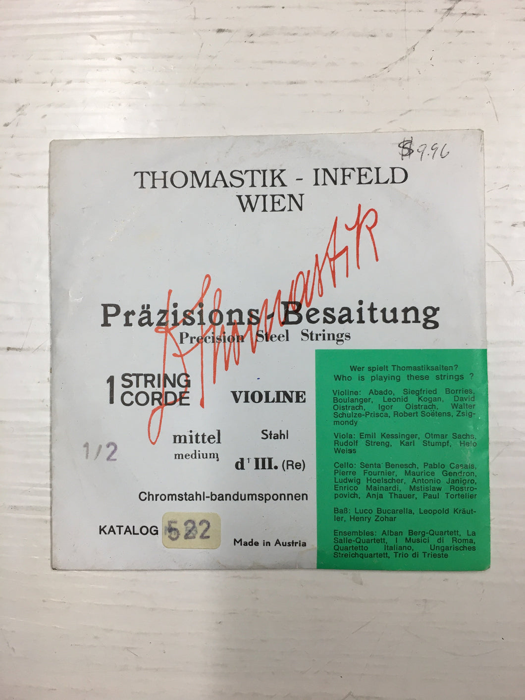 Violin D String 1/2 - Thomasik- Infeld Wien