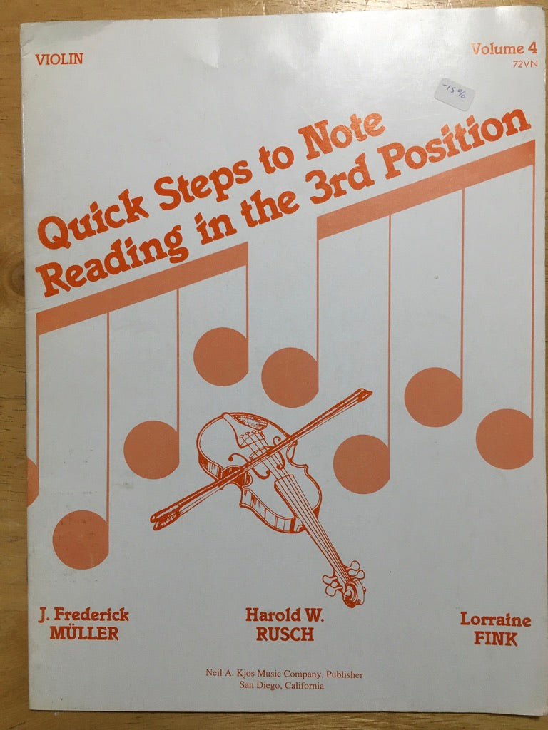 Quick Steps to Note Reading in the 3rd Position, Muller, Rusch & Fink