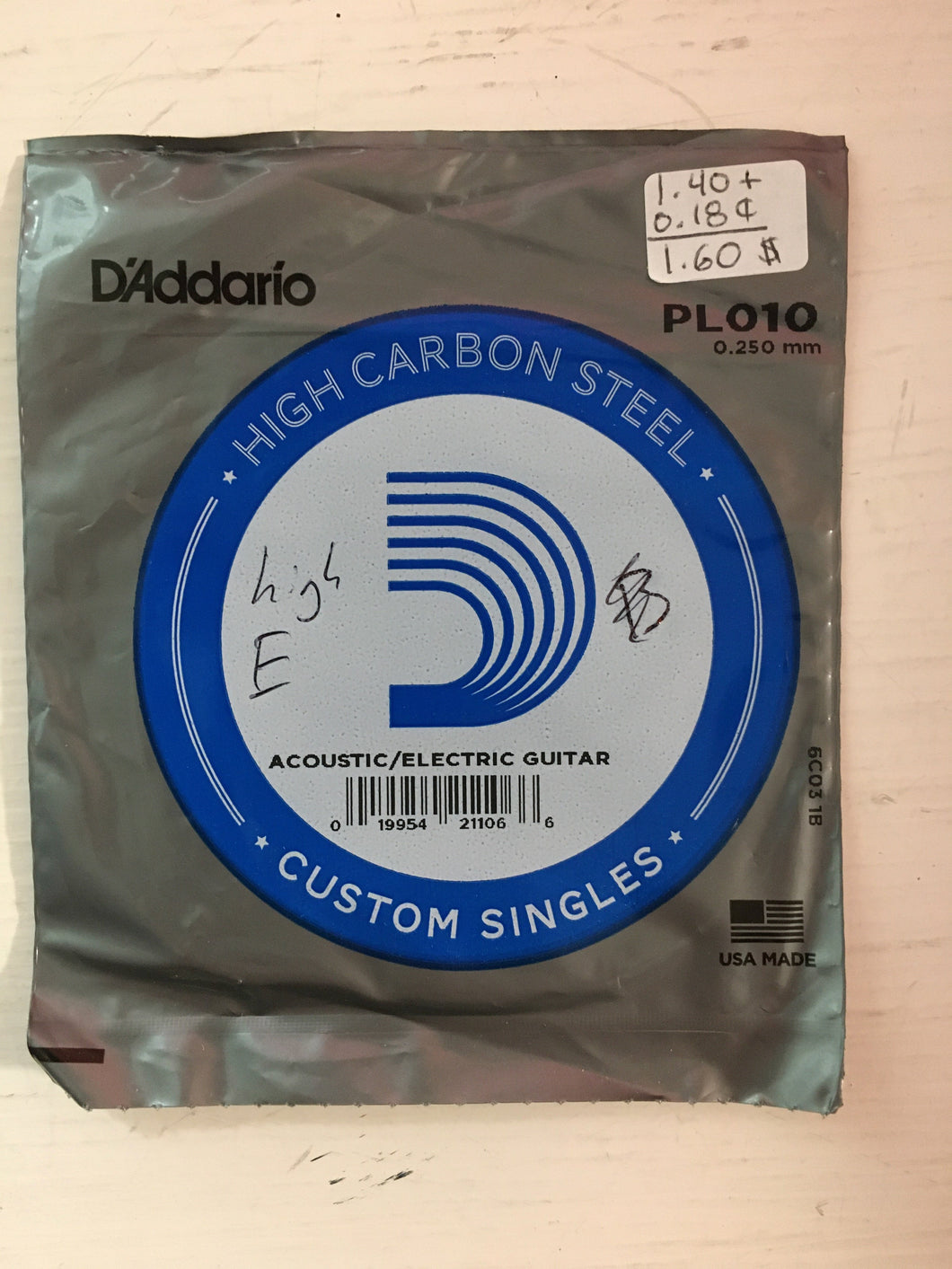 Acoustic/Electric String - D'Addario PL010