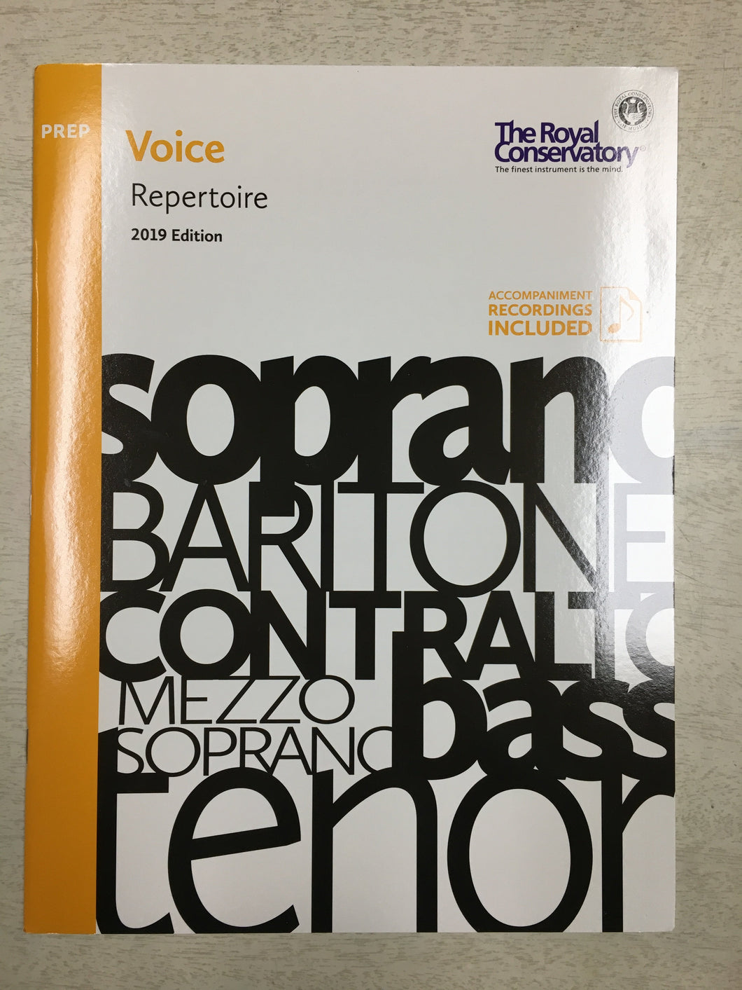 RCM Voice Repertoire  Preparatory Level  - 2019 Edition